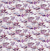 Velours Purple Printed Velvet Fabric - WoodenTwist